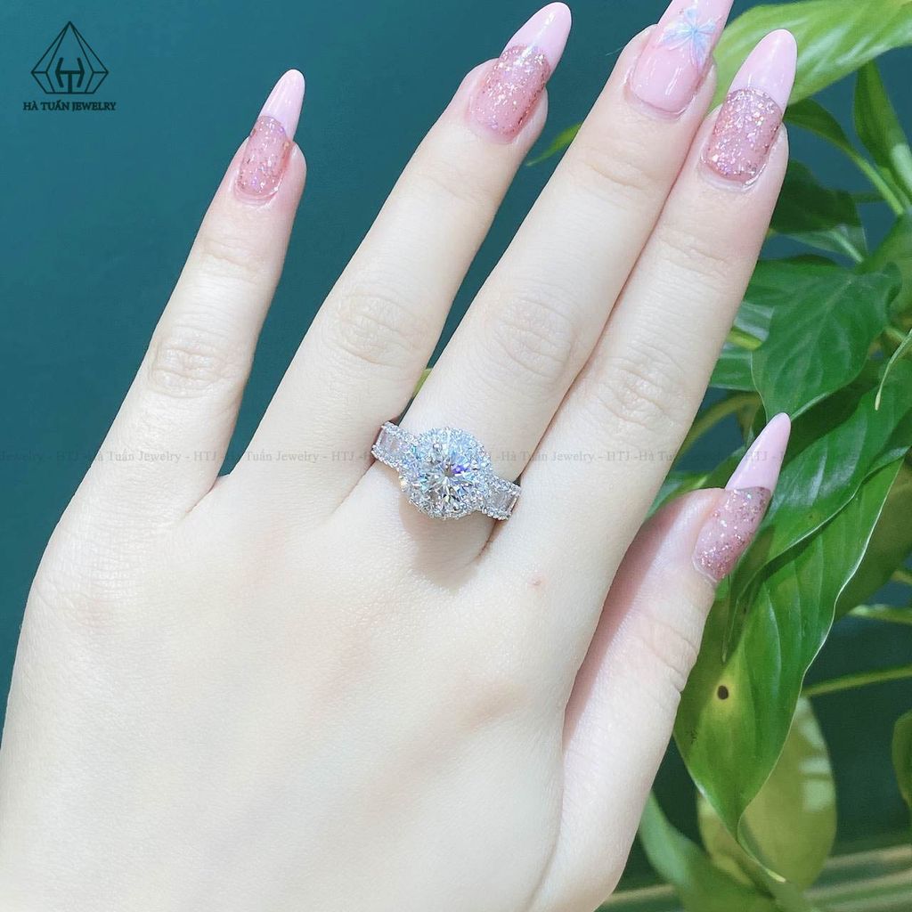 RX478 6.5mm Nhẫn nữ halo viền tấm