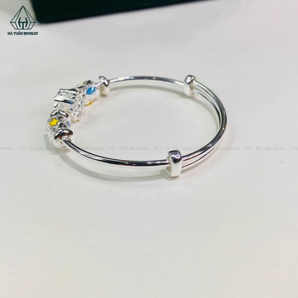  BB061 Lắc tay bé hoa bạc 