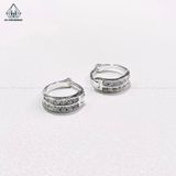  EB004 Bông tai khoen 2 hàng đá 