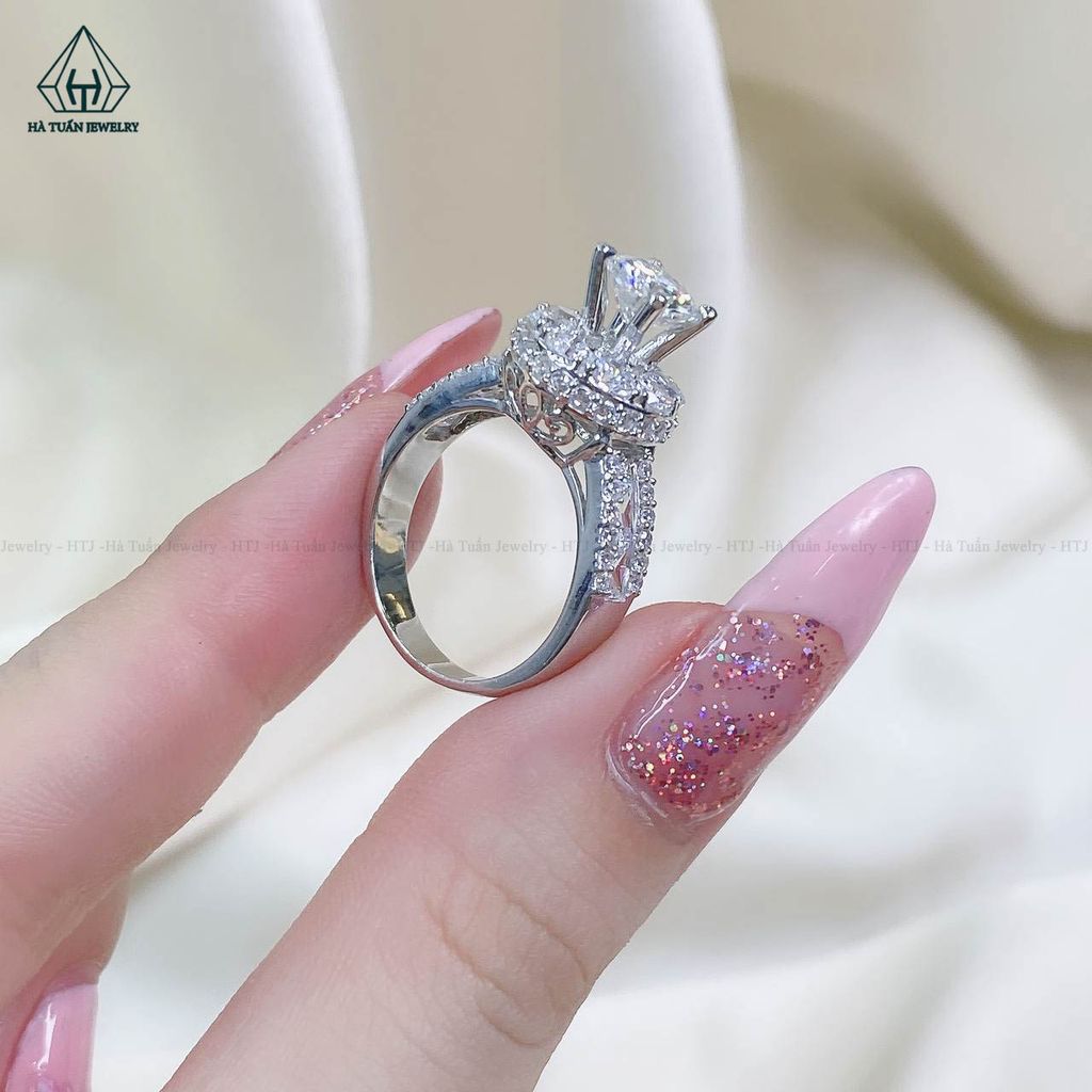 RX478 6.5mm Nhẫn nữ halo viền tấm