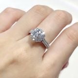  RX492 6mm Nhẫn nữ hoa đá tròn 