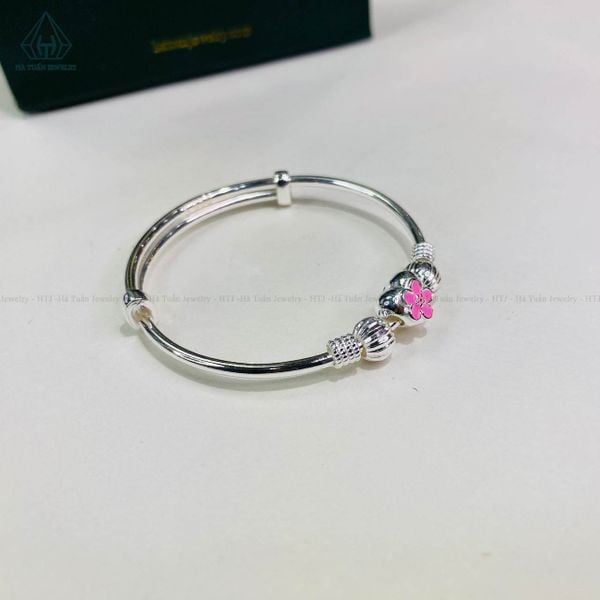  BB054 Lắc tay bé hoa trái tim 