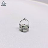  EB004 Bông tai khoen 2 hàng đá 