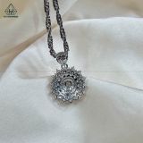  PX201 6.5mm Mặt dây lớn phối tấm tròn + baguette 