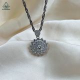  PX201 6.5mm Mặt dây lớn phối tấm tròn + baguette 