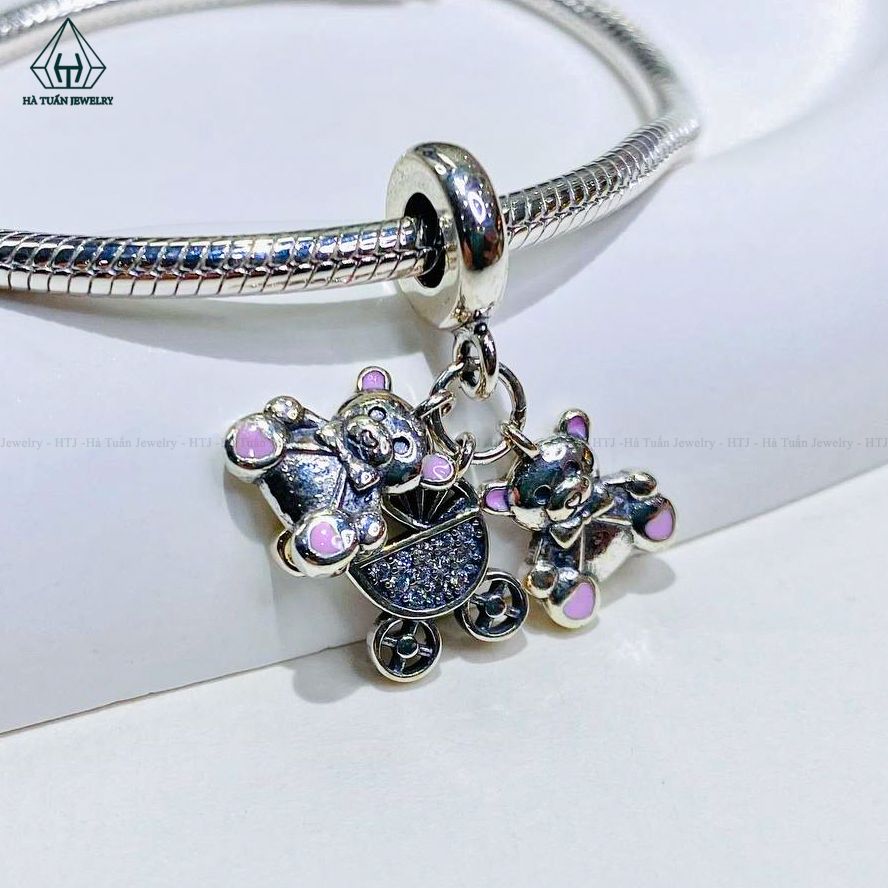  C496 Charm nôi gấu em bé 