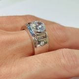  RMX061 9mm Nhẫn nam trơn 1 hạt đá 