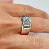  RMX061 9mm Nhẫn nam trơn 1 hạt đá 
