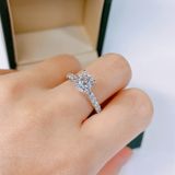  RX083 6.3mm Nhẫn 4 chấu 1 hàng đá 