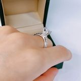  RX083 6.3mm Nhẫn 4 chấu 1 hàng đá 