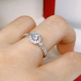  RX093 4mm Nhẫn halo 1 hàng đá 