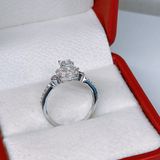  RX093 4mm Nhẫn halo 1 hàng đá 
