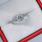  RX093 4mm Nhẫn halo 1 hàng đá 