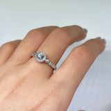  RX093 4mm Nhẫn halo 1 hàng đá 