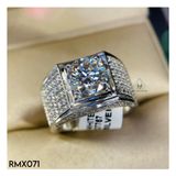  RMX071 9mm Nhẫn nam viền trơn vành đá 