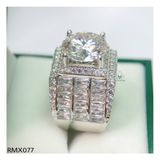  RMX077 12mm Nhẫn nam viền baguette 