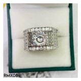  RMX084 FULL MOIS 8.1mm Nhẫn nam viền baguette 