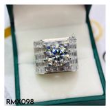  RMX098 10mm Nhẫn nam full viền đá baguette 