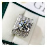  RMX098 10mm Nhẫn nam full viền đá baguette 
