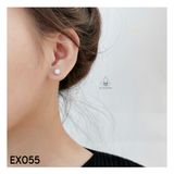  EX055 3.6mm Bông tai viền tấm tròn 