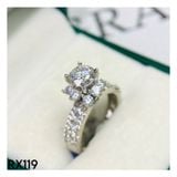  RX119 6mm Nhẫn chủ cao đài tấm viền 3 hàng đá 