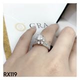  RX119 6mm Nhẫn chủ cao đài tấm viền 3 hàng đá 