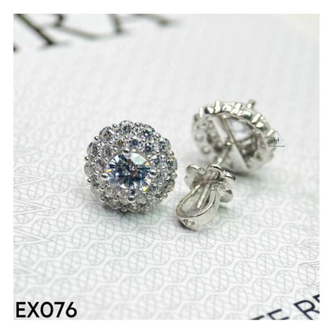 EX076 5mm Bông tai tròn 2 tầng 14 cánh