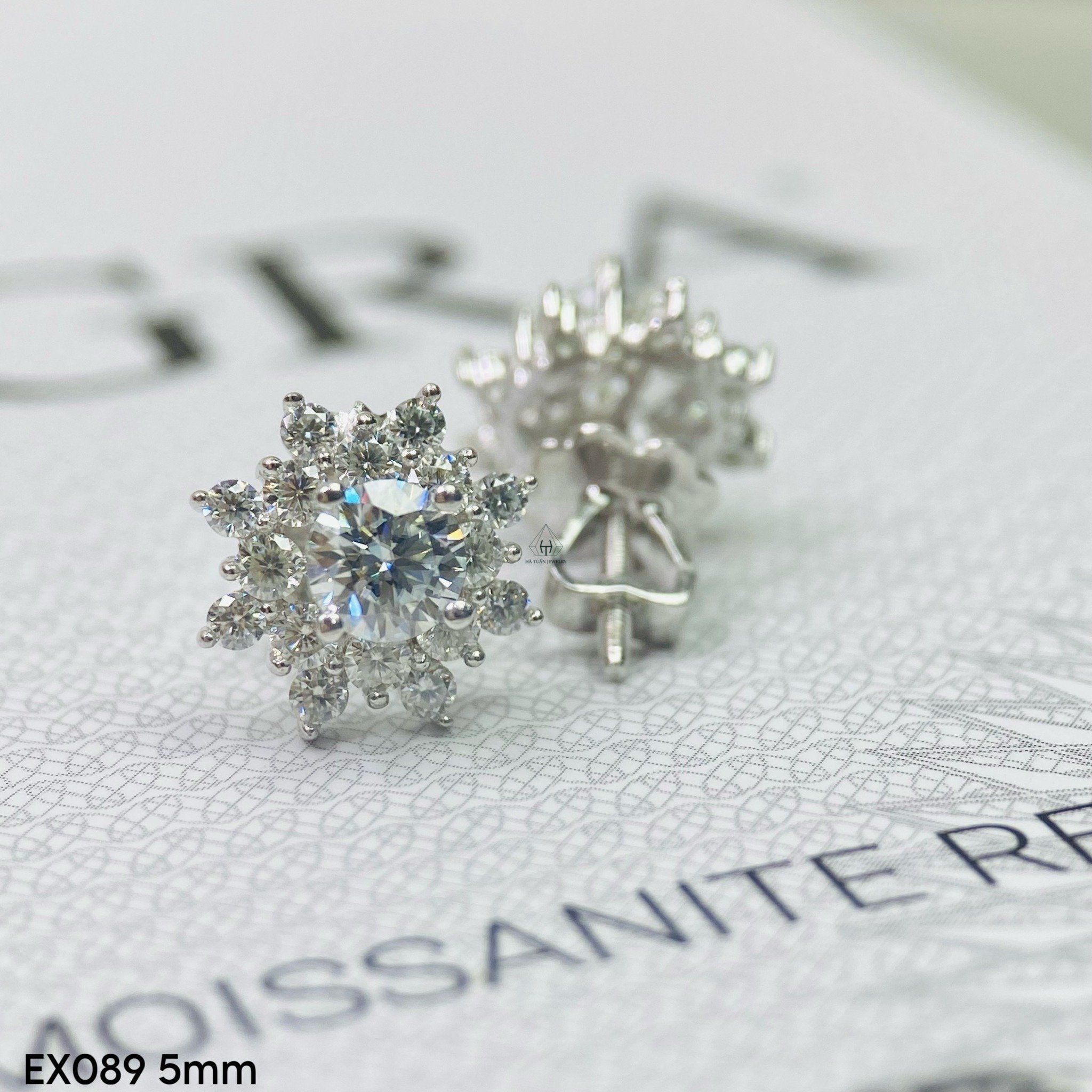  EX089 FULL MOIS 5mm Bông tai hoa cánh kép 