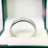  RX191 FULL MOIS 1.5mm Nhẫn 3 hàng đá 