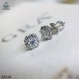  EX126 4mm Bông tai vuông caro 