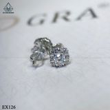  EX126 4mm Bông tai vuông caro 