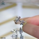  EX126 4mm Bông tai vuông caro 