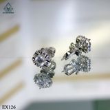  EX126 4mm Bông tai vuông caro 