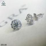  EX128 5mm Bông tai viền tấm hoa 10 cánh 