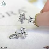  EX128 5mm Bông tai viền tấm hoa 10 cánh 