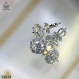  EX128 5mm Bông tai viền tấm hoa 10 cánh 