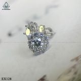  EX128 5mm Bông tai viền tấm hoa 10 cánh 