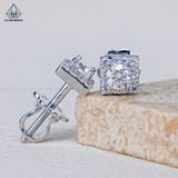  EX167 Chủ Mois 3.6mm Bông tai viền tấm vuông 