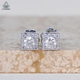  EX167 Chủ Mois 3.6mm Bông tai viền tấm vuông 