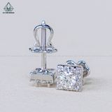  EX167 Chủ Mois 3.6mm Bông tai viền tấm vuông 