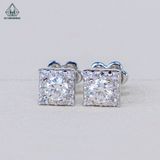  EX167 Chủ Mois 3.6mm Bông tai viền tấm vuông 