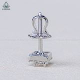  EX167 Chủ Mois 3.6mm Bông tai viền tấm vuông 