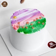 BÁNH KEM MÀU TÍM XANH