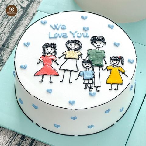  Bánh kem hình gia đình 