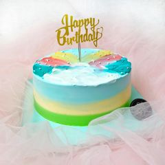 BÁNH KEM MÀU XANH OMBRE