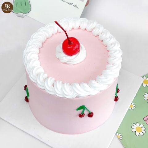  BÁNH KEM TRÁI CHERRY MÀU HỒNG 
