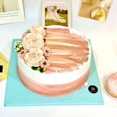 BÁNH KEM MÀU HỒNG GẠCH