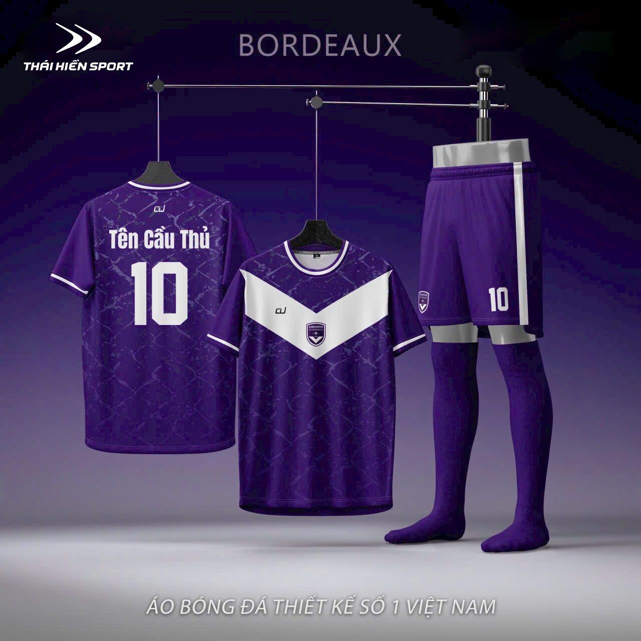  Áo đá bóng thiết kế Bordeaux 