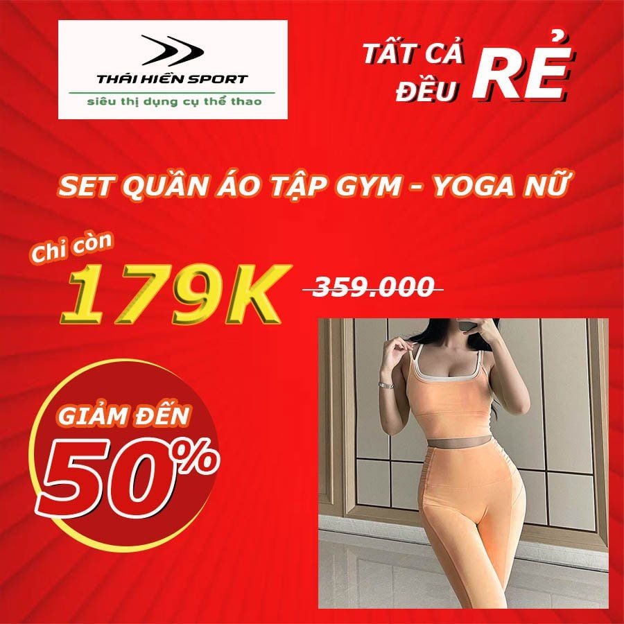  Set quần áo tậm gym - Yoga nữ cam 