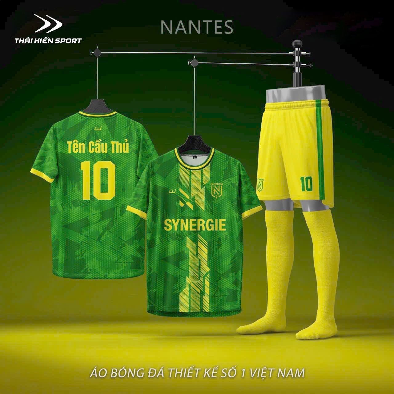  Áo đá bóng thiết kế Nantes 